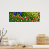 ブルーボンネットとインディアンペイントブラシ – 大動脈 ポスター (キッチン)