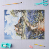 ブルーボンネットとテキサス州・デコページの古い納屋 薄葉紙 (クラフト)