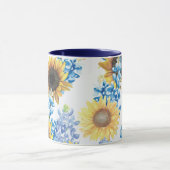ブルーボンネットとヒマワリのマグカップ マグカップ (中央)