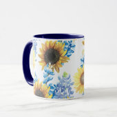 ブルーボンネットとヒマワリのマグカップ マグカップ (正面左)