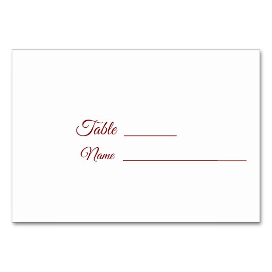 ブルーボンネットとブルゴーニュの冬の結婚式 テーブルナンバー (裏面)