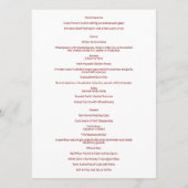 ブルーボンネットとブルゴーニュの冬の結婚式 メニュー (裏面)