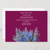 ブルーボンネットとブルゴーニュ冬の結婚式招待状 招待状 (正面/裏面)