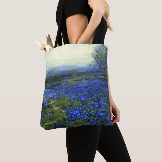 ブルーボンネットの朝 トートバッグ (クローズアップ)