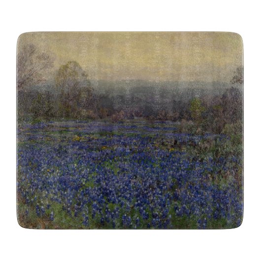 ブルーボンネットの花のフィールド(田園風景) カッティングボード (正面)