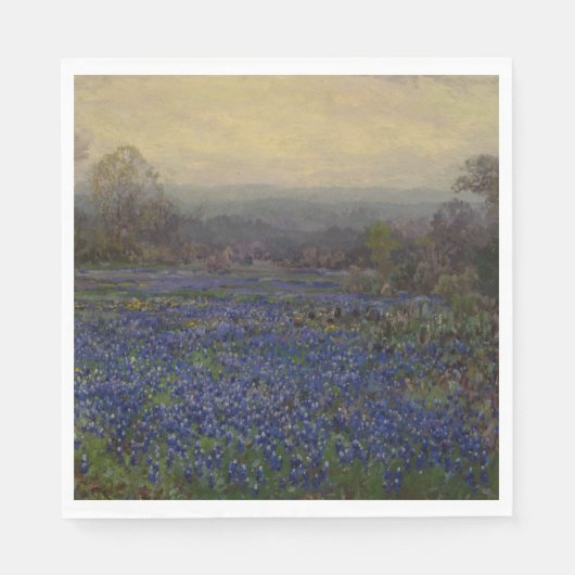 ブルーボンネットの花のフィールド（田園風景） スタンダードランチョンナプキン (正面)