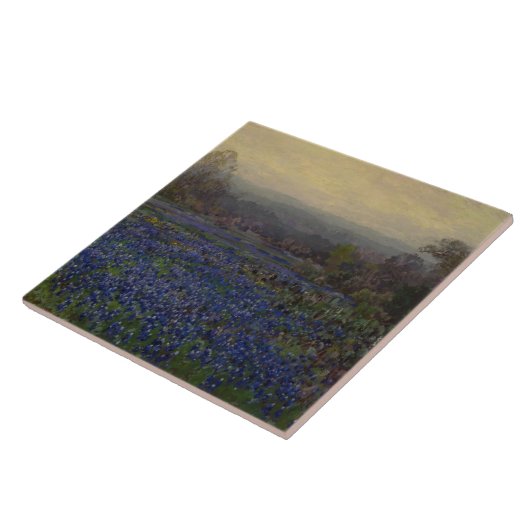 ブルーボンネットの花のフィールド(田園風景) タイル (側面)