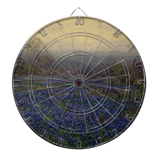 ブルーボンネットの花のフィールド（田園風景） ダーツボード (正面)