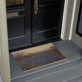 ブルーボンネットの花のフィールド（田園風景） ドアマット