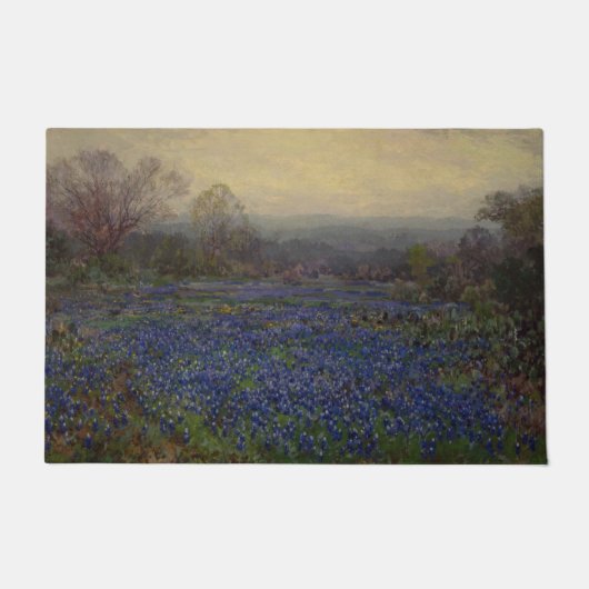 ブルーボンネットの花のフィールド（田園風景） ドアマット (正面)