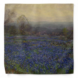 ブルーボンネットの花のフィールド（田園風景） バンダナ
