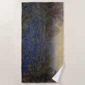 ブルーボンネットの花のフィールド（田園風景） ビーチタオル (正面)