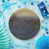 ブルーボンネットの花のフィールド（田園風景） ペーパープレート (パーティー)