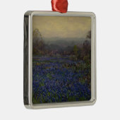 ブルーボンネットの花のフィールド（田園風景） メタルオーナメント (右)