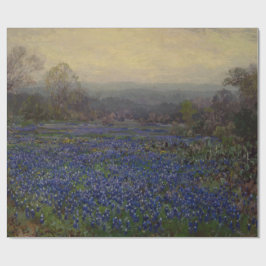 ブルーボンネットの花のフィールド（田園風景） ラッピングペーパー