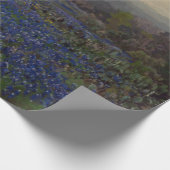 ブルーボンネットの花のフィールド(田園風景) ラッピングペーパー (角)
