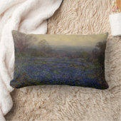 ブルーボンネットの花のフィールド(田園風景) ランバークッション (ブランケット)