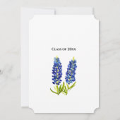 ブルーボンネットの花の卒業式感謝カード 招待状 (裏面)