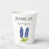 ブルーボンネットの野生の花の青い花 ブライダルシャワー 紙コップ (正面)