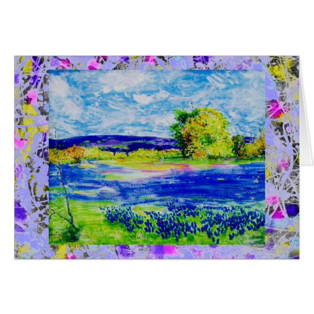 ブルーボンネットの野花が点滴する (正面横)