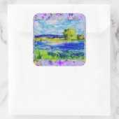 ブルーボンネットの野花が点滴する スクエアシール (バッグ)