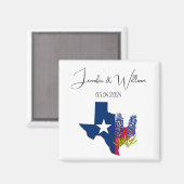 ブルーボンネットテキサス州フラワーウォーター結婚カラーフローラ マグネット (正面/裏面)