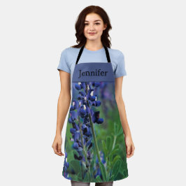 ブルーボンネットテキサス州フラワーズブルーフローラルピネ エプロン