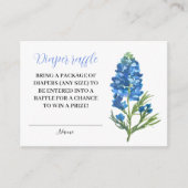 ブルーボンネットテキサス州フローラおむつラッフルベビーシャワー エンクロージャーカード (正面)