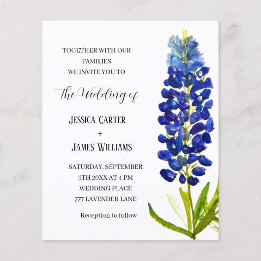 ブルーボンネットテキサス州ブルーウォーター色結婚フローラ (正面)