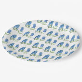 ブルーボンネットテキサス州ブルーフラワーズウォーター色 ペーパープレート (アングル)