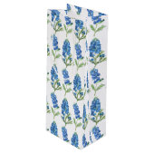 ブルーボンネットテキサス州ブルーフラワーズウォーター色 ワインギフトバッグ (正面アングル)