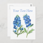 ブルーボンネットテキサス州ブルーフローラヴィンテージ水色 ポストカード (正面/裏面)