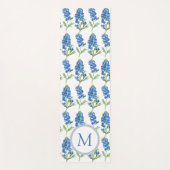 ブルーボンネットテキサス州ブルーフローラ水彩パターン ヨガマット (正面)