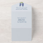 ブルーボンネットテキサス州ベビーシャワー男女兼用 オールインワン招待状 (外側)