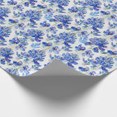 ブルーボンネットテキサス州ワイルドフラワーパターン ラッピングペーパー (角)