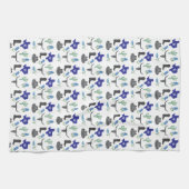 ブルーボンネットテキサス州ワイルドフラワー水の色パターン キッチンタオル (横)