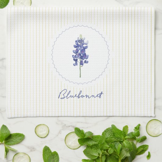 ブルーボンネットテキサス州ワイルドフラワー キッチンタオル (折り畳み)