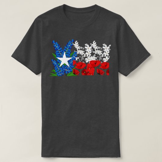 ブルーボンネットテキサス州国旗Tシャツ Tシャツ (デザイン正面)