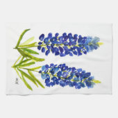 ブルーボンネットテキサス州州フラワーズルピネウォーター色 キッチンタオル (横)