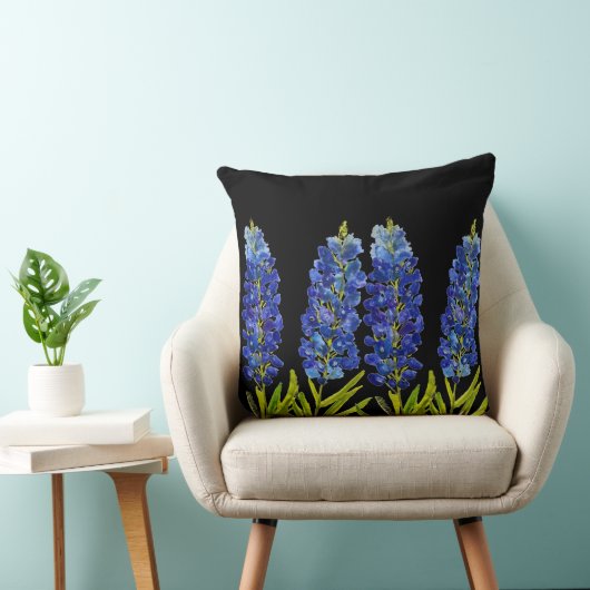 ブルーボンネットテキサス州州フラワーズルピネウォーター色 クッション (椅子)