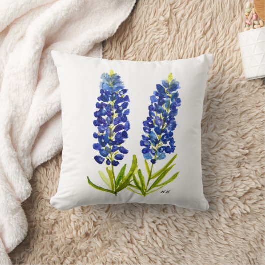 ブルーボンネットテキサス州州フラワーズルピネウォーター色 クッション (ブランケット)