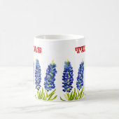 ブルーボンネットテキサス州州フラワーズルピネウォーター色 コーヒーマグカップ (中央)