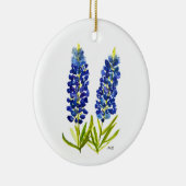 ブルーボンネットテキサス州州フラワーズルピネウォーター色 セラミックオーナメント (右)