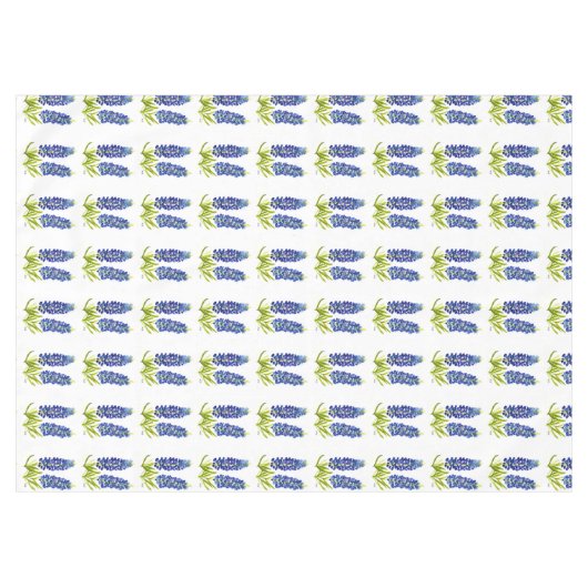 ブルーボンネットテキサス州州フラワーズルピネウォーター色 テーブルクロス (正面(横))