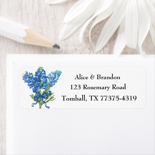 ブルーボンネットテキサス州州フラワーズルピネウォーター色 ラベル (インサイチュ)