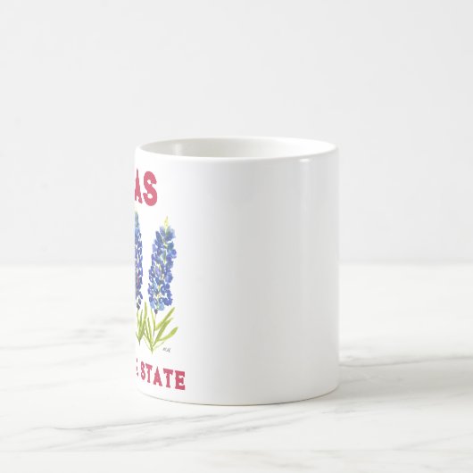 ブルーボンネットテキサス州州フラワーズルピネローンスター コーヒーマグカップ (中央)