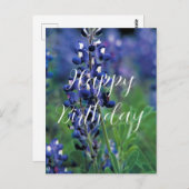 ブルーボンネットテキサス州州フラワーブルー誕生日 ポストカード (正面/裏面)