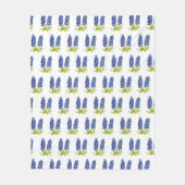 ブルーボンネットテキサス州花山水彩Fl フリースブランケット (正面)