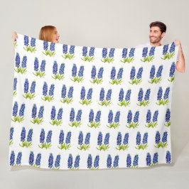 ブルーボンネットテキサス州花山水色 フリースブランケット