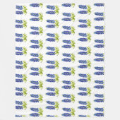 ブルーボンネットテキサス州花山水色 フリースブランケット (正面)